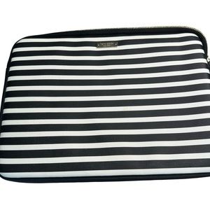 Kate Spade Black/White Stiped Padded Laptop Holder 13"